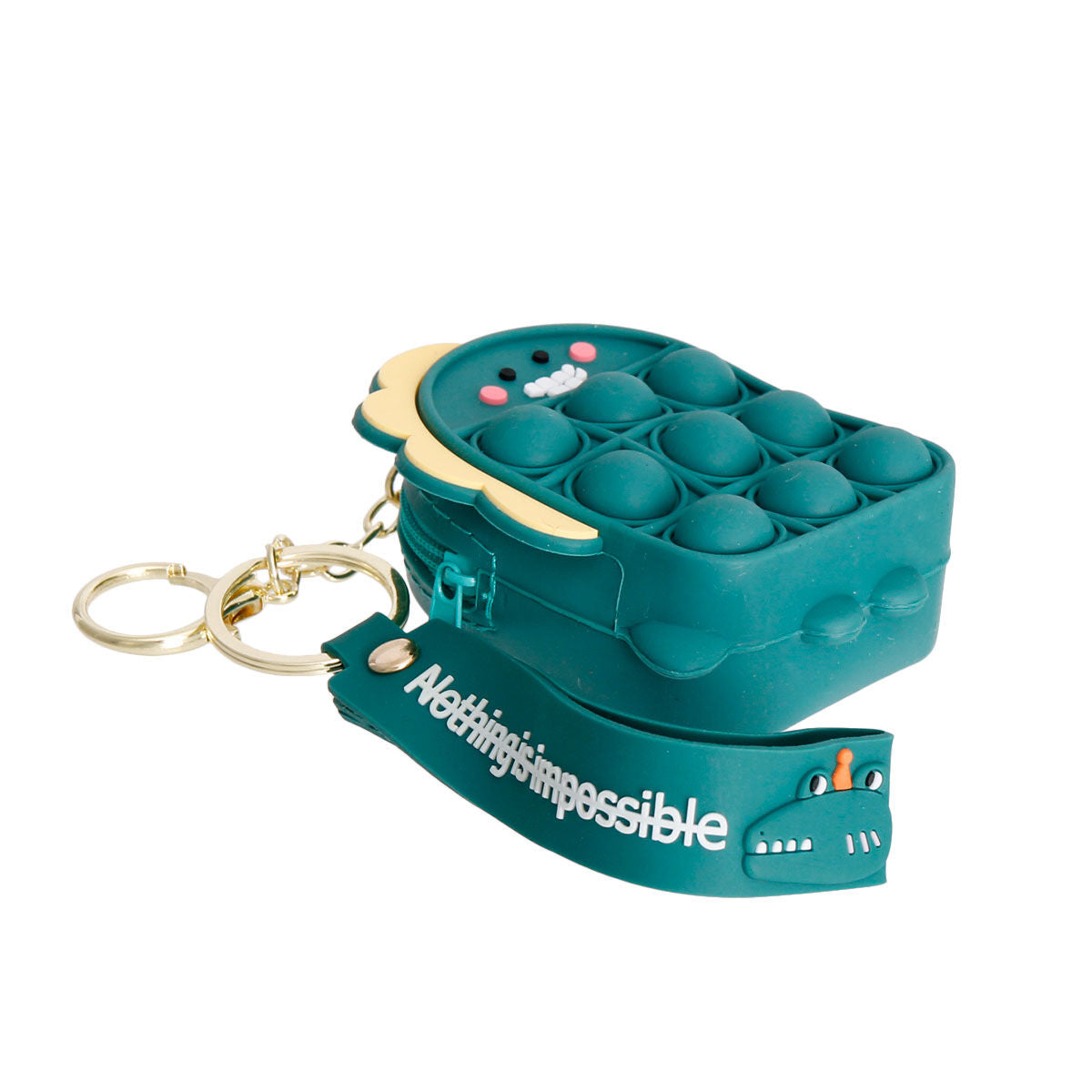 Teal Dino Bubble Pop Keychain